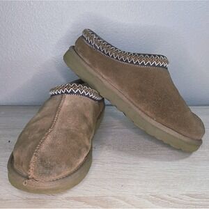 UGG Tasman Chestnut Suede Shearling Slippers Mule Clog House Shoes Women's 8.5-9